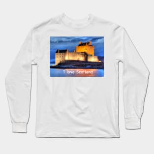 I love Scotland and Eilean Donan Castle , the Highlands , Scotland in winter Long Sleeve T-Shirt